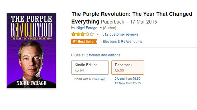 Mixed reviews! UKIP Farage’s new book mercilessly trolled on Amazon