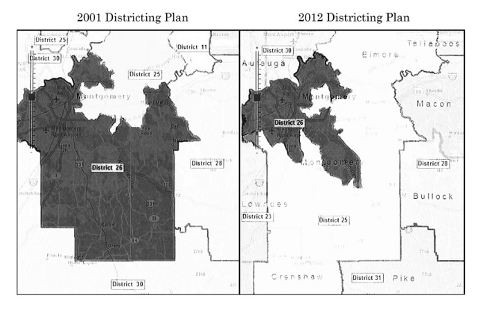 Map of Alabama Senate District 26 (Supreme Court: Alabama Legislative Black Caucus v. Alabama)