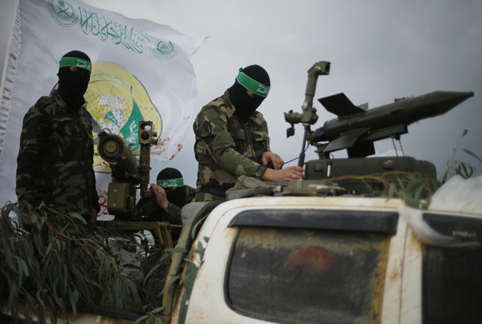Palestinian members of al-Qassam Brigades. (Reuters / Suhaib Salem)