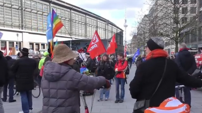 German rallies protest world militarism & NATO warmongering (VIDEO)