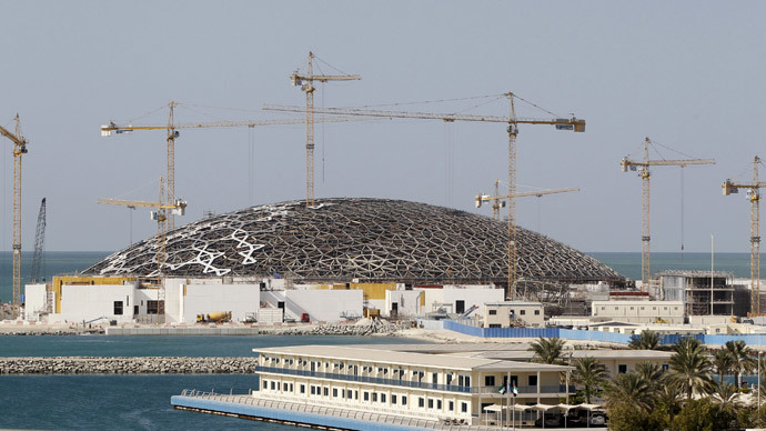 The construction site of the Louvre Abu Dhabi designed by Jean Novel is seen on Saadiyat Island in Abu Dhabi.(Reuters / Caren Firouz )