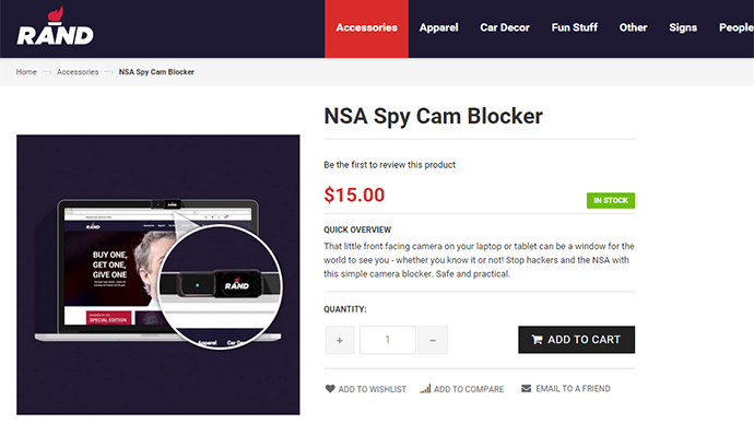 Rand awareness: Sen. Paul sells presidential campaign merchandise featuring anti-NSA items