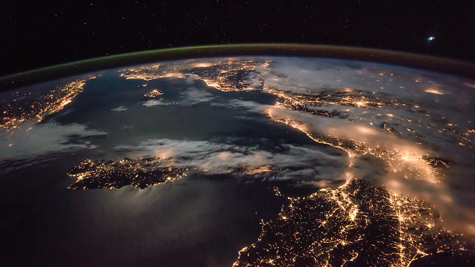 World lit up: Stunning European night sky as seen from ISS (VIDEO)