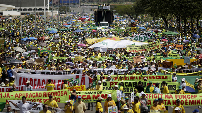Countrywide protests flood Brazil pushing for President Rousseff’s impeachment