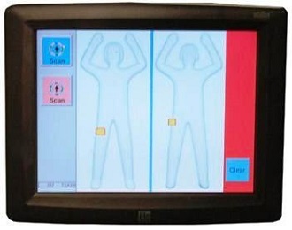 A security alert from a TSA full body scan (Transportation Security Administration)