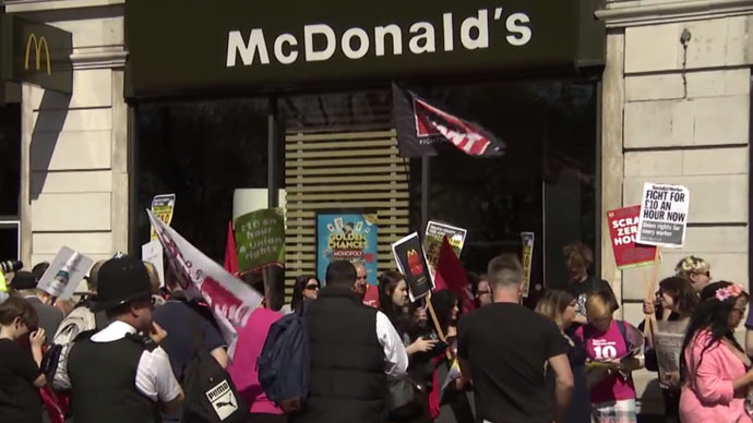 #PeopleNOTpolls: Fast food workers demand £10 min wage despite ‘intimidation’