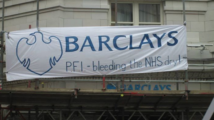 Barclays’ PFI contracts based on rigged interest rates ‘bleeding NHS & schools dry,’ say activists