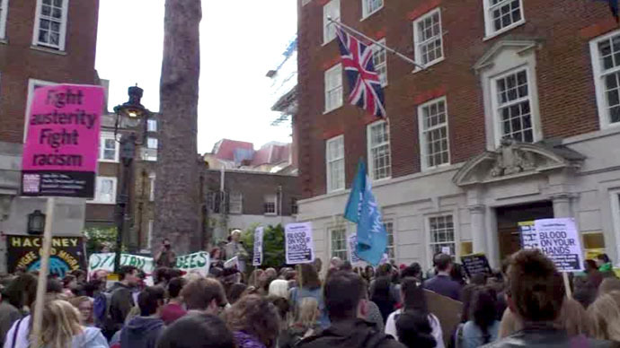 ‘Don’t let them drown’: London protestors demand EU immigration policy change