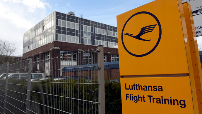 The entrance of a Lufthansa Flight Training school is pictured in Bremen, April 1, 2015. (Reuters/Fabian Bimmer)