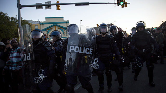 Tensions at site of Baltimore protests after reports of gun fired in Baltimore