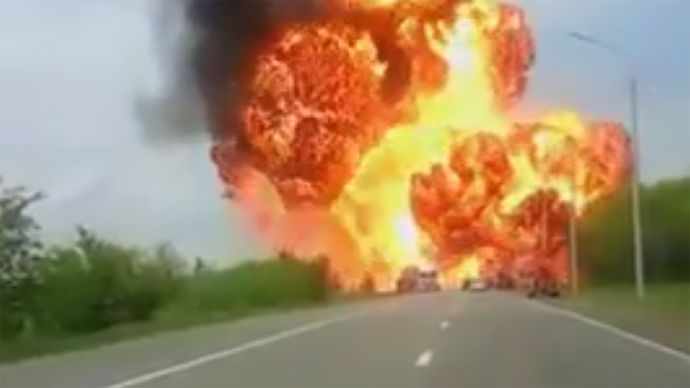 Staggering footage of truck explosion in Russia’s south (VIDEO)