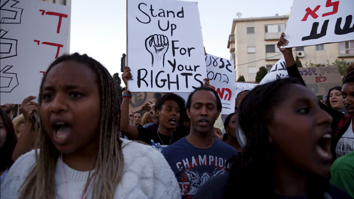 Ethiopian Jews march in anti-racism protest in Haifa