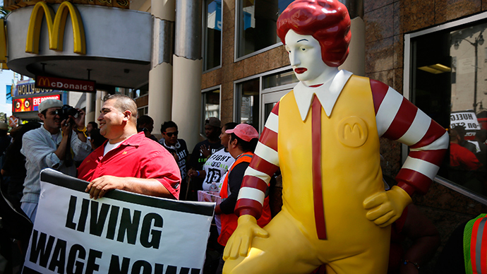 ‘Fight for 15’ protesters hand over 1mn-signature petition at McDonald’s HQ