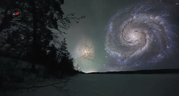 Whirpool Galaxy (Still from youtube video/roskosmos studios)