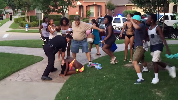 Outrage as Texas cops break up teenage pool party, violently force black girl to ground