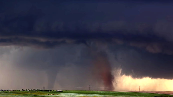 Twin twisters: Stunning photo shows tornadoes dancing across Colorado