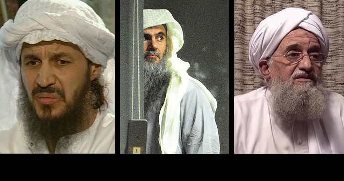 (L-R) Abu Muhammad al-Maqdisi, Abu Qatada al-Filistini, Ayman al-Zawahiri (Images from wikipedia.org)