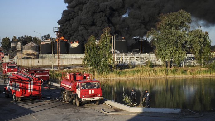Reignited: Oil depot near Kiev on fire again after massive 5-day blaze