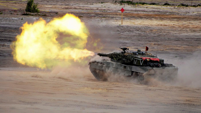 Units from NATO allied countries take part in the NATO Noble Jump 2015 exercises, part of testing and refinement of the Very High Readiness Joint Task Force (VJTF) in Swietoszow, Poland June 18, 2015. (Reuters / Anna Krasko / Agencja Gazeta)