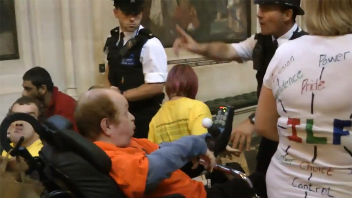 Disability protesters clash with police in attempt to storm Parliament