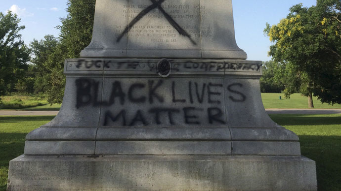 Confederate war memorials vandalized with 'Black Lives Matter' text