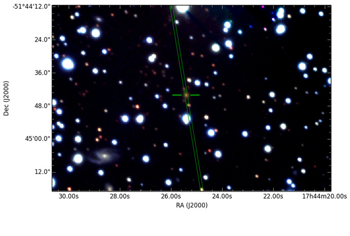 The radio galaxy PKS B1740-517. (image from www.csiro.au)