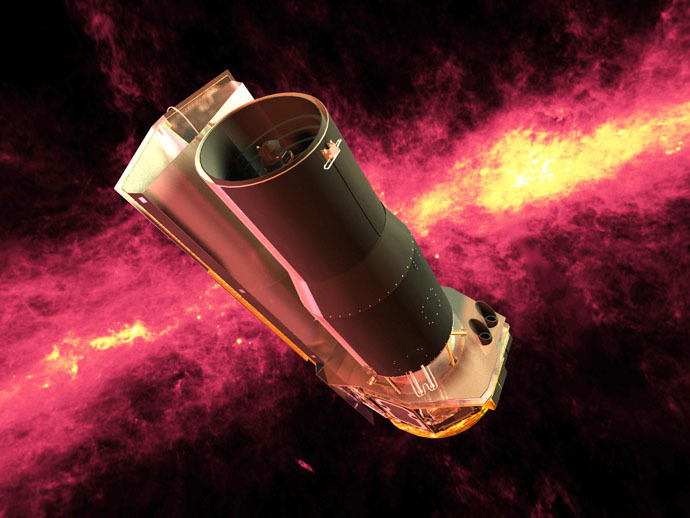 Artist's conception of the Spitzer Space Telescope (NASA/JPL-Caltech)
