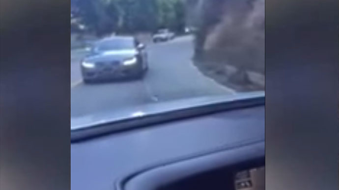 'Only in LA': Driver filmed reversing for miles on busy road