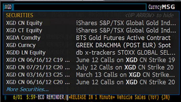 Are we there yet? 'Greek Drachma' on Bloomberg ticker
