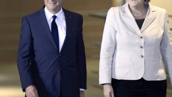 Merkel and Hollande meet to fine-tune joint line on Greece