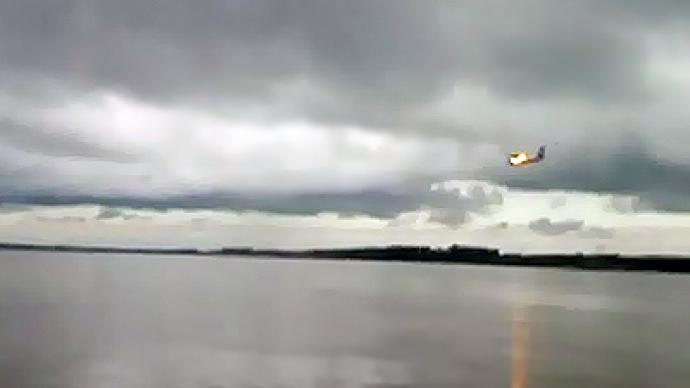 Dramatic video emerges of burning plane landing in river