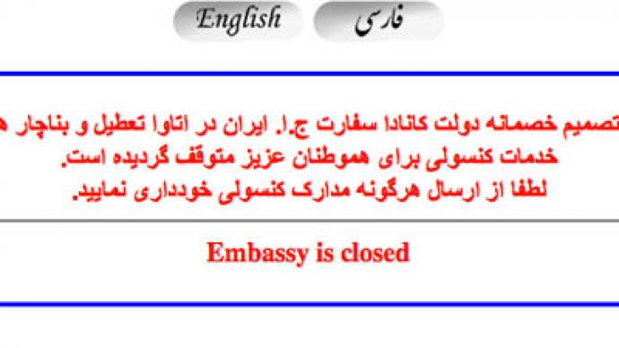 Sent packing: Canada closes Iranian embassy, suspends diplomatic ties