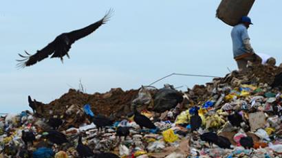 What a waste! London suburb residents fume in face of 40ft rubbish mountain
