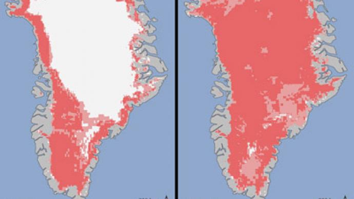 Greenhouse in Greenland: 97% of ice surface shows melting