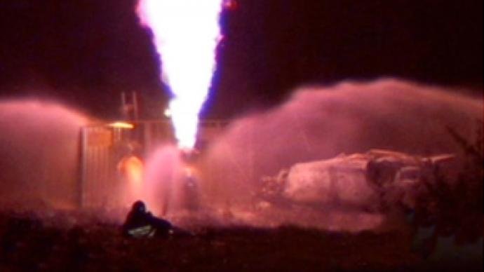 Car crash sets gas pipeline on fire