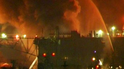 Docked Russian nuclear sub ablaze
