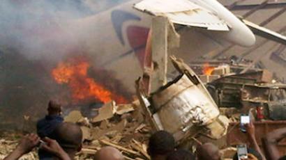 Cargo plane crashes into Congo residential area killing at least 30