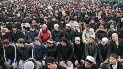 Moscow Muslims celebrate the end of Ramadan