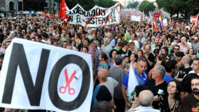 Thousands march in Madrid against government austerity measures (VIDEO)