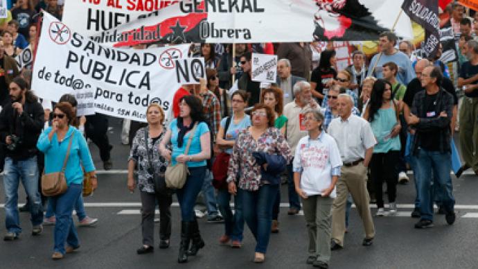 Several thousand march against austerity in Madrid