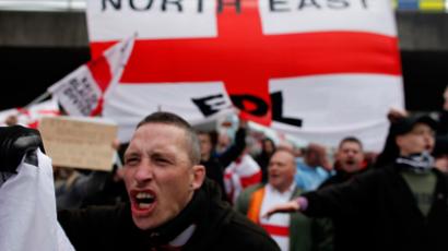 Leader of EDL British far-right group quits citing fears of extremism