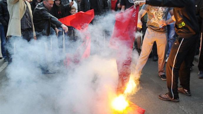 Russia blasts Ukraine nationalist riots on Victory Day