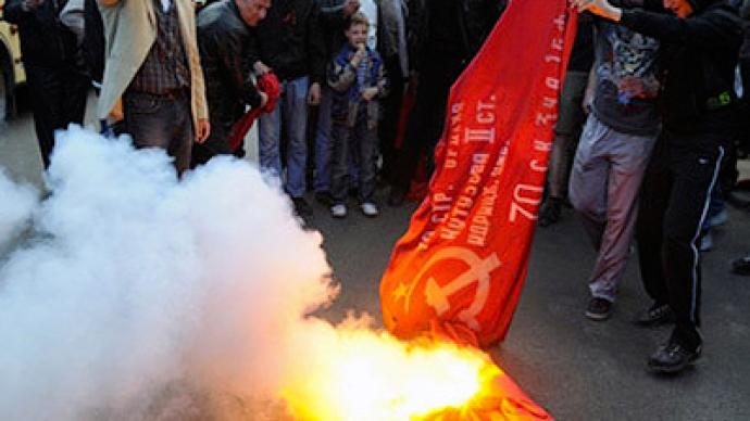 Ukraine’s Constitutional Court bans use of red Victory banner