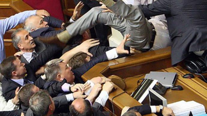 Ukrainian democracy crashes in fistfight