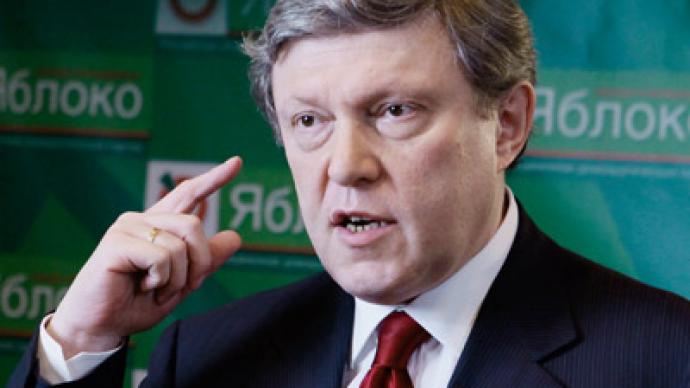 Pro-democracy veteran Yavlinsky blasts protests as imitation politics