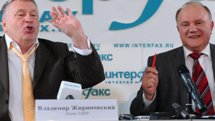 Zyuganov, Zhirinovsky slam media for pro-Putin propaganda  