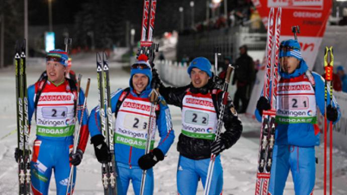 Italy push Russia into second place at biathlon World Cup relay in Oberhof
