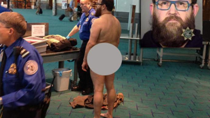Agitated airport patron strips naked to protest TSA
