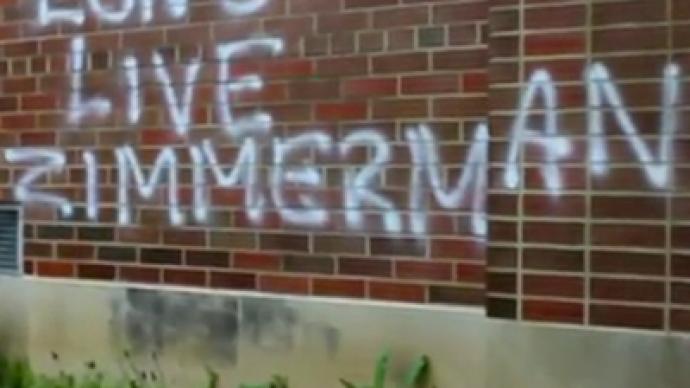 Students of Ohio State University protest "Long Live Zimmerman" message