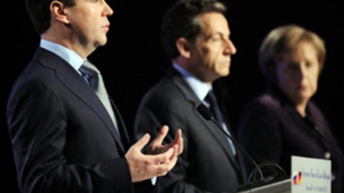 Under terrorist cloud, Medvedev, Merkel and Sarkozy meet for security summit